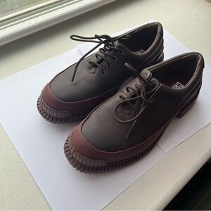 Red/Brown Camper Pix Lace Up Flats size 37